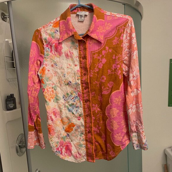 Funky multi-coloured designer button down shirt - Picture 1 of 4
